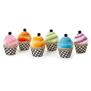 MacKenzie-Childs Colorful Cupcake Ornaments
